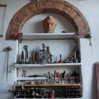 Photos of sculpture studio - click on photo to enlarge